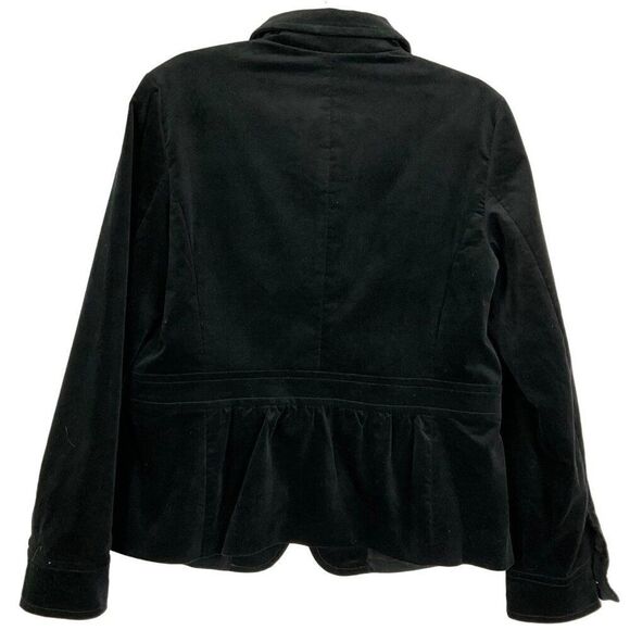 Talbots Women's Black Velvet Peplum Blazer Jacket Size 12, Lined, Pockets - Picture 7 of 11